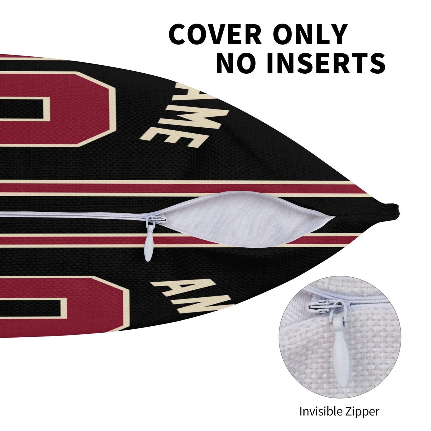 Custom A.Diamondbacks Black Pillow Decorative Throw Pillow Case - Print Personalized Football Team Fans Name & Number Birthday Gift Football Pillows