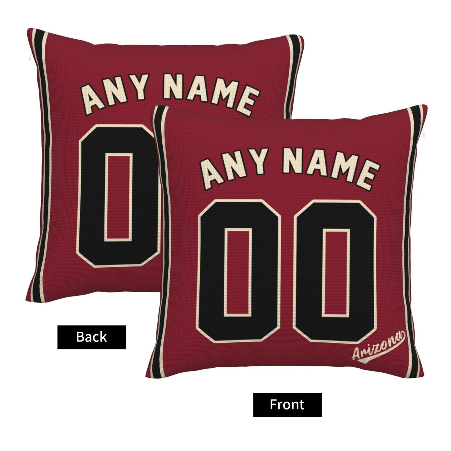 Custom A.Diamondbacks Red Pillow Decorative Throw Pillow Case - Print Personalized Football Team Fans Name & Number Birthday Gift Football Pillows
