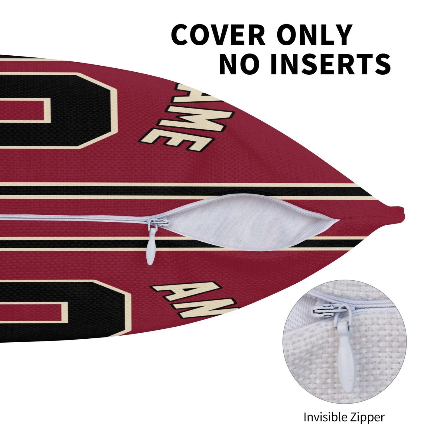 Custom A.Diamondbacks Red Pillow Decorative Throw Pillow Case - Print Personalized Football Team Fans Name & Number Birthday Gift Football Pillows