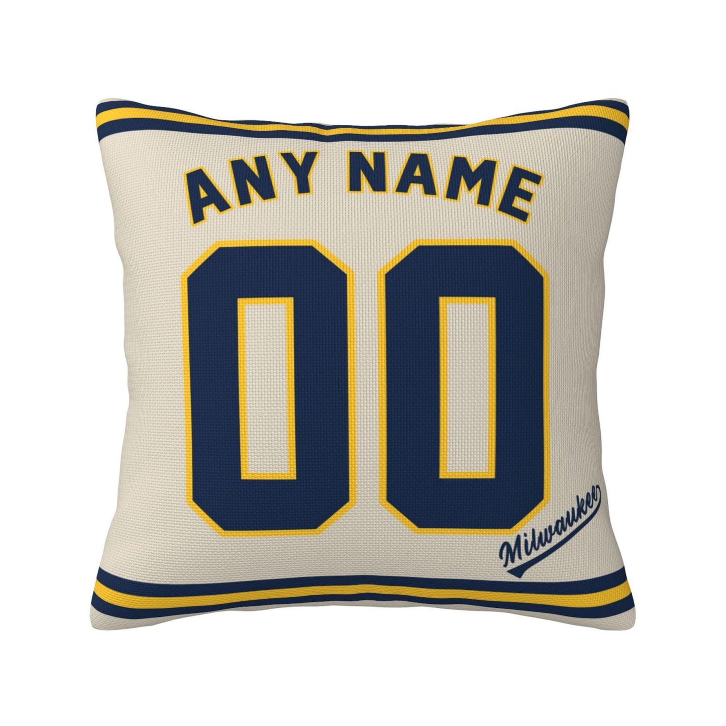 Custom Milwaukee Brewers Pillow Decorative Throw Pillow Case - Print Personalized Football Team Fans Name & Number Birthday Gift Football Pillows