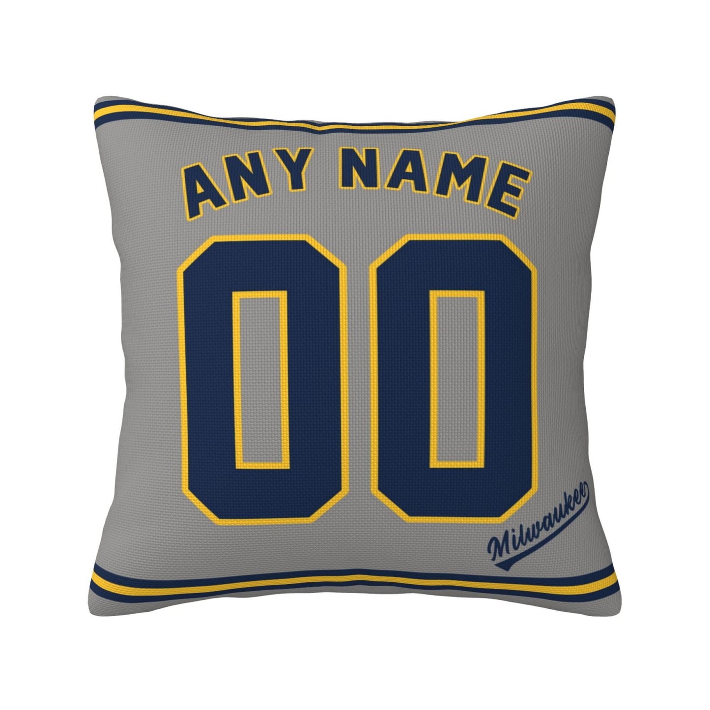 Custom Milwaukee Brewers Pillow Decorative Throw Pillow Case - Print Personalized Football Team Fans Name & Number Birthday Gift Football Pillows