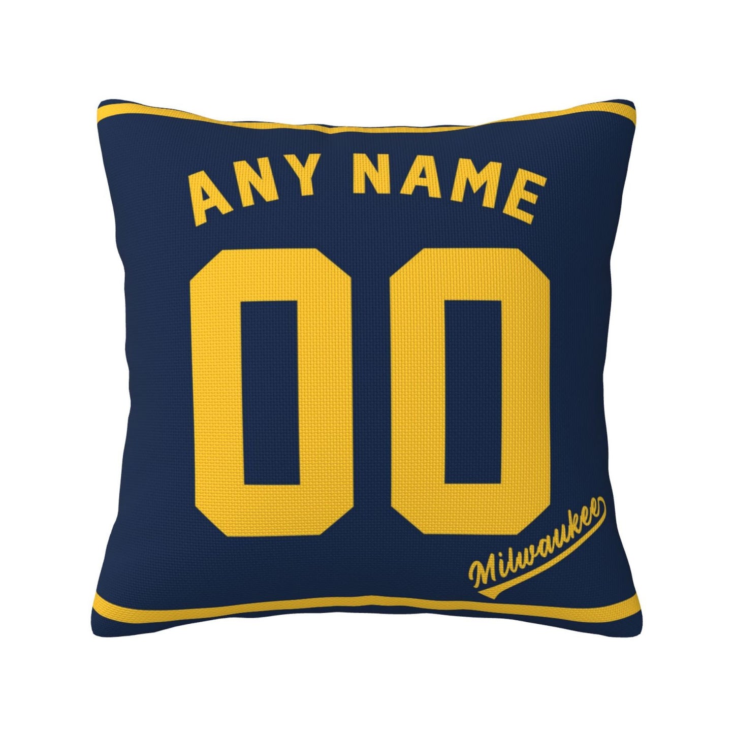 Custom Milwaukee Brewers Pillow Decorative Throw Pillow Case - Print Personalized Football Team Fans Name & Number Birthday Gift Football Pillows