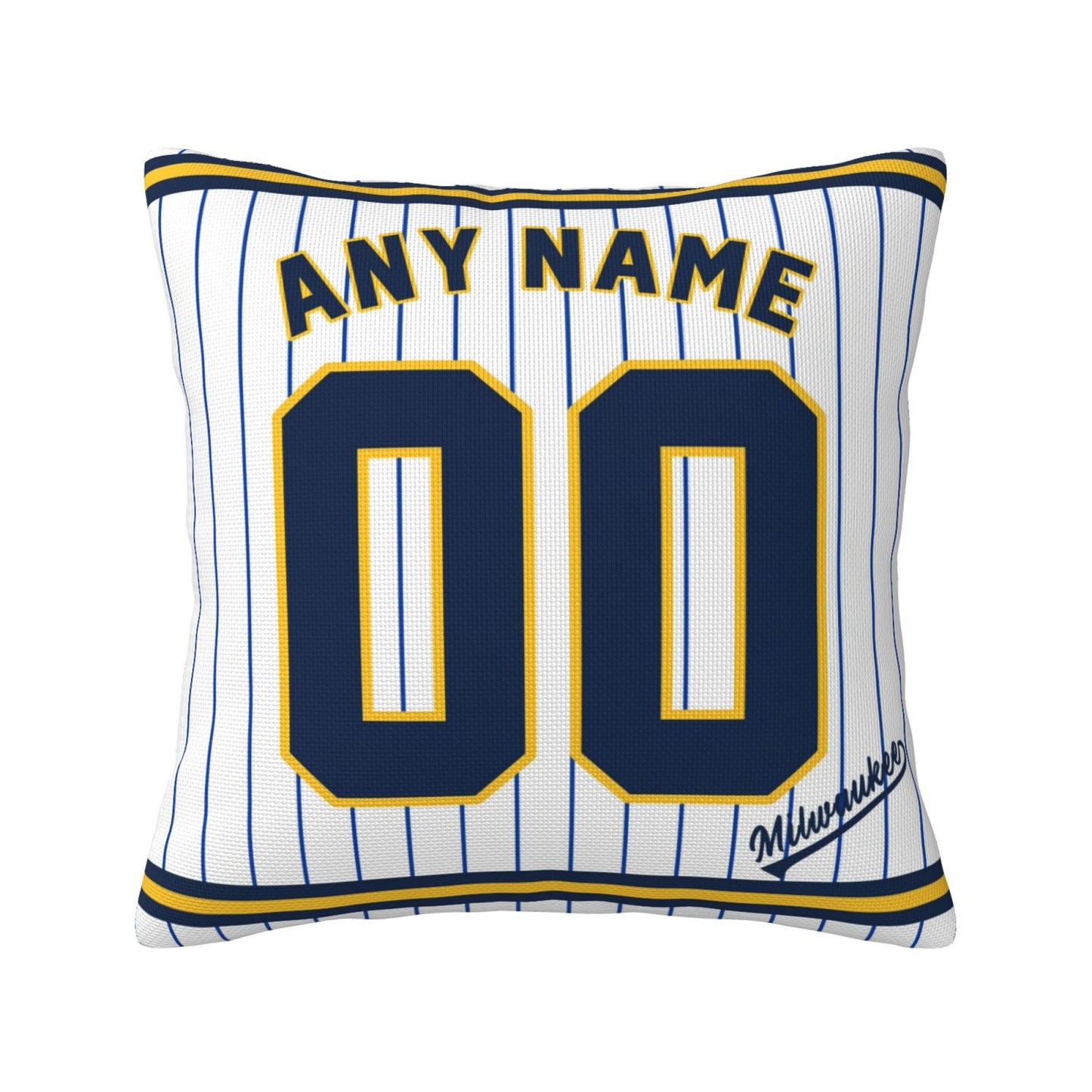 Custom Milwaukee Brewers Pillow Decorative Throw Pillow Case - Print Personalized Football Team Fans Name & Number Birthday Gift Football Pillows