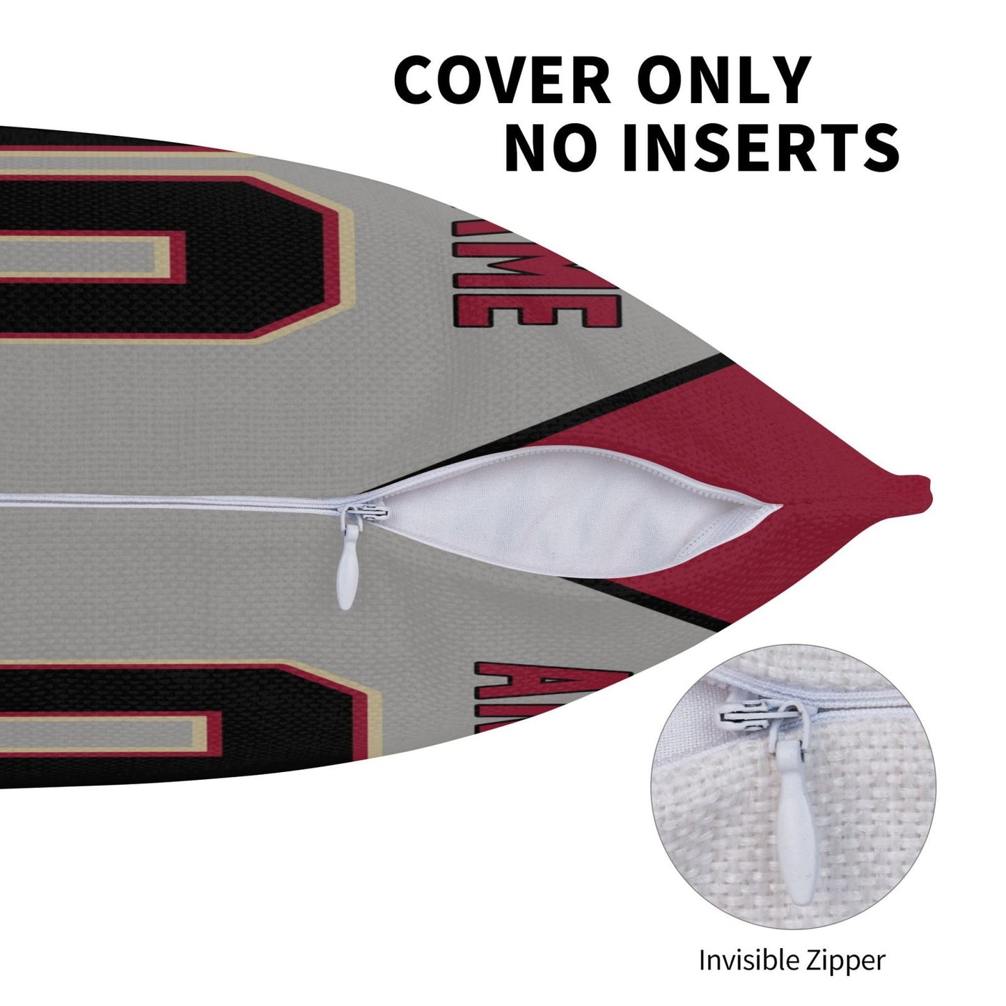 Custom A.Diamondbacks Grey Pillow Decorative Throw Pillow Case - Print Personalized Football Team Fans Name & Number Birthday Gift Football Pillows