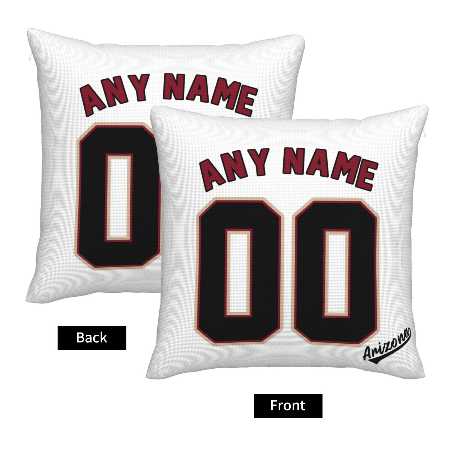 Custom A.Diamondbacks White Pillow Decorative Throw Pillow Case - Print Personalized Football Team Fans Name & Number Birthday Gift Football Pillows