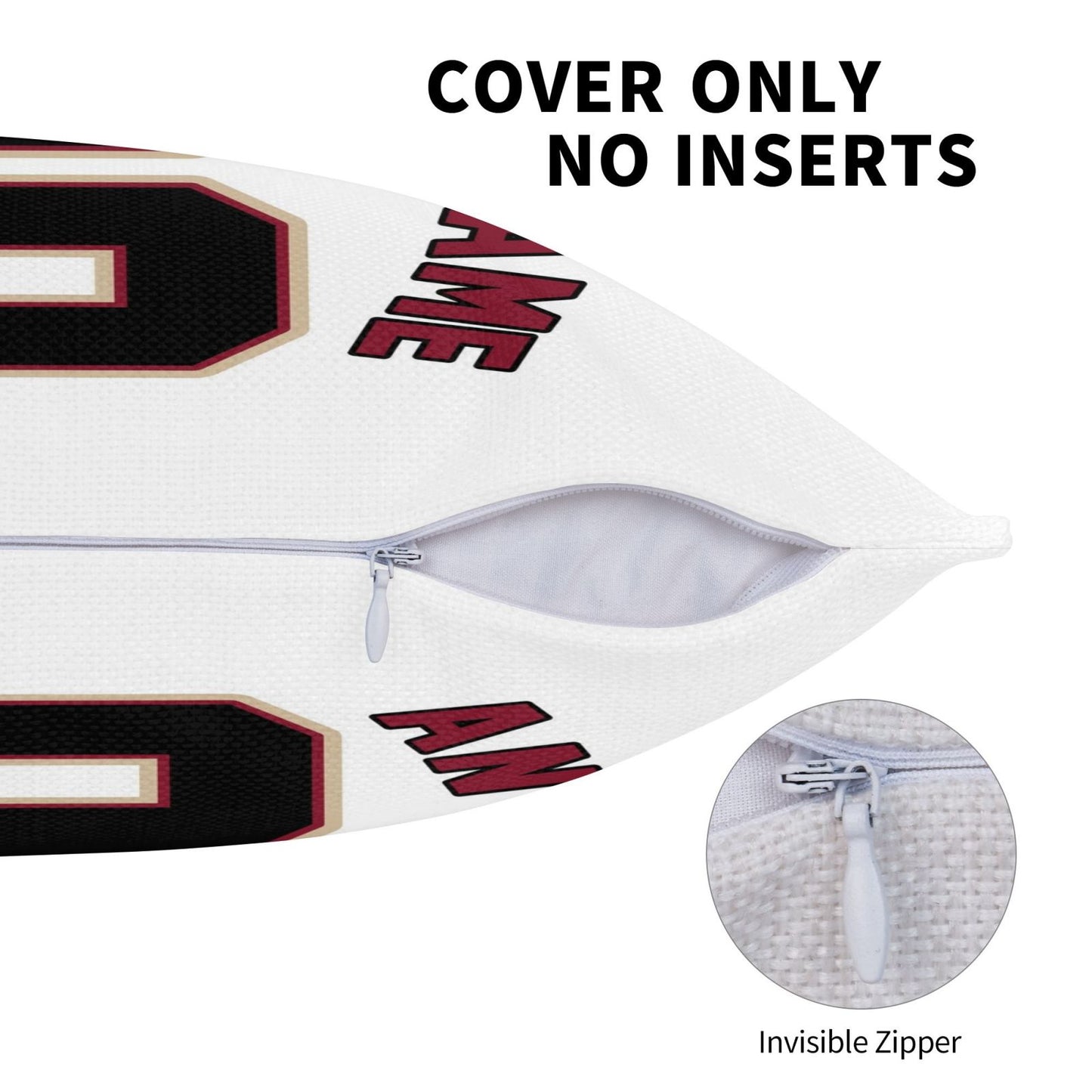 Custom A.Diamondbacks White Pillow Decorative Throw Pillow Case - Print Personalized Football Team Fans Name & Number Birthday Gift Football Pillows