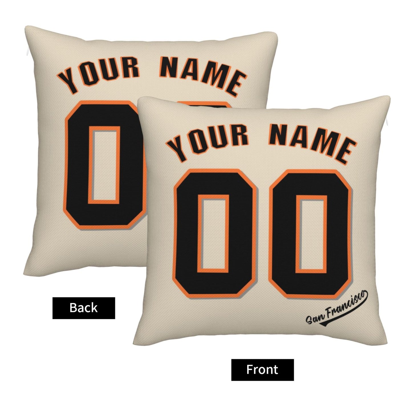 Custom San Francisco Giants Pillow Decorative Throw Pillow Case - Print Personalized Football Team Fans Name & Number Birthday Gift Football Pillows