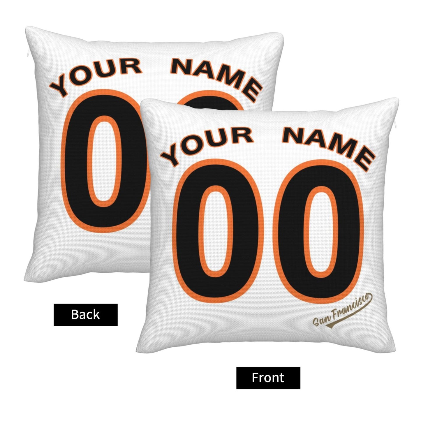 Custom San Francisco Giants Pillow Decorative Throw Pillow Case - Print Personalized Football Team Fans Name & Number Birthday Gift Football Pillows