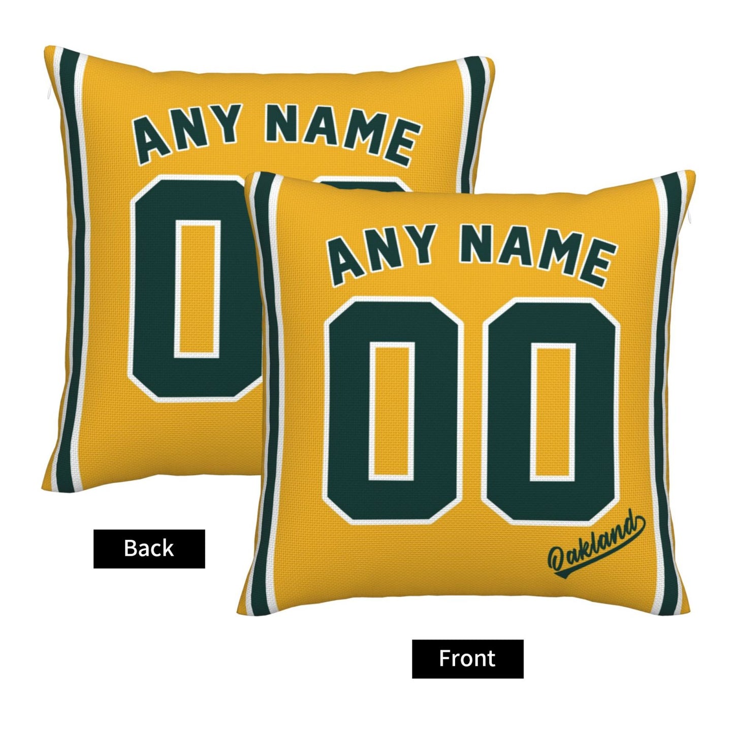 Custom Oakland Athletics Pillow Decorative Throw Pillow Case - Print Personalized Football Team Fans Name & Number Birthday Gift Football Pillows