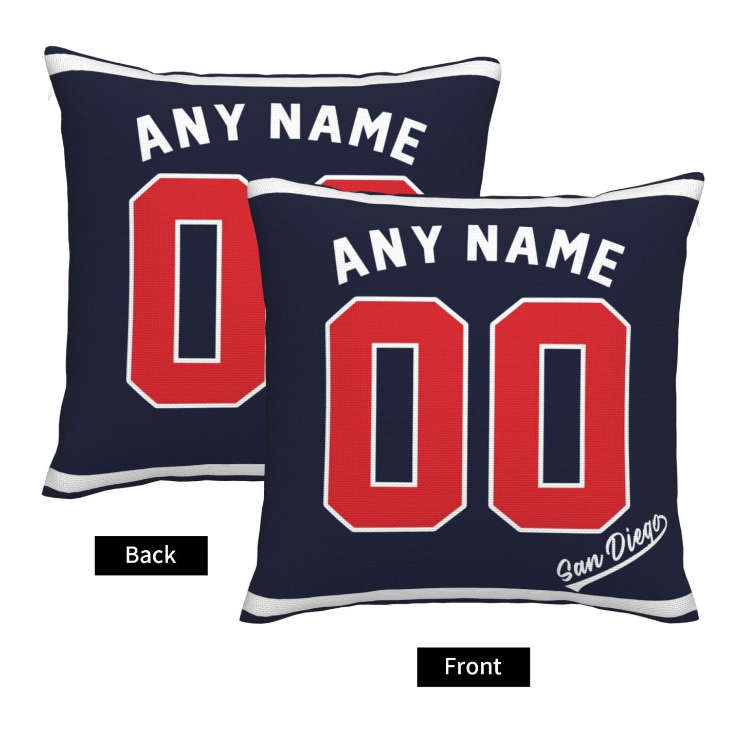 Custom San Diego Padres Pillow Decorative Throw Pillow Case - Print Personalized Football Team Fans Name & Number Birthday Gift Football Pillows