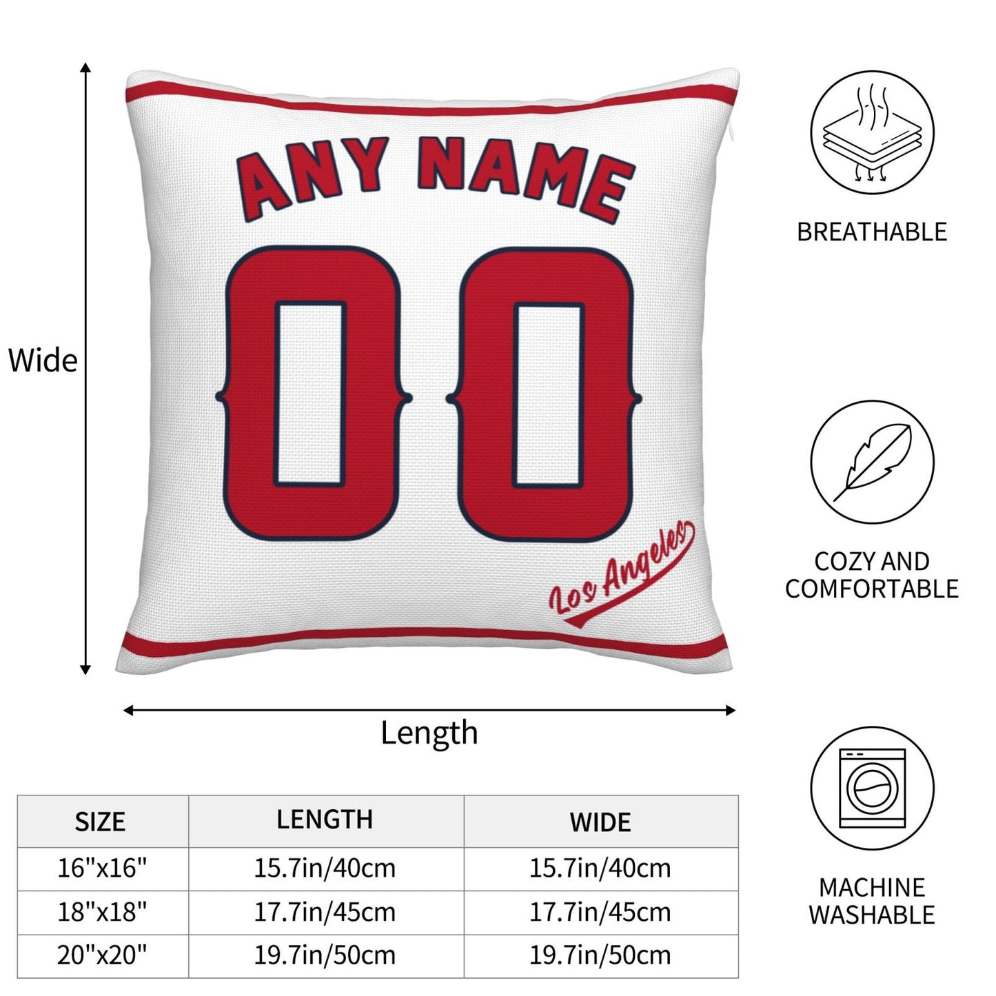 Custom Los Angeles Angels Pillow Decorative Throw Pillow Case - Print Personalized Football Team Fans Name & Number Birthday Gift Football Pillows