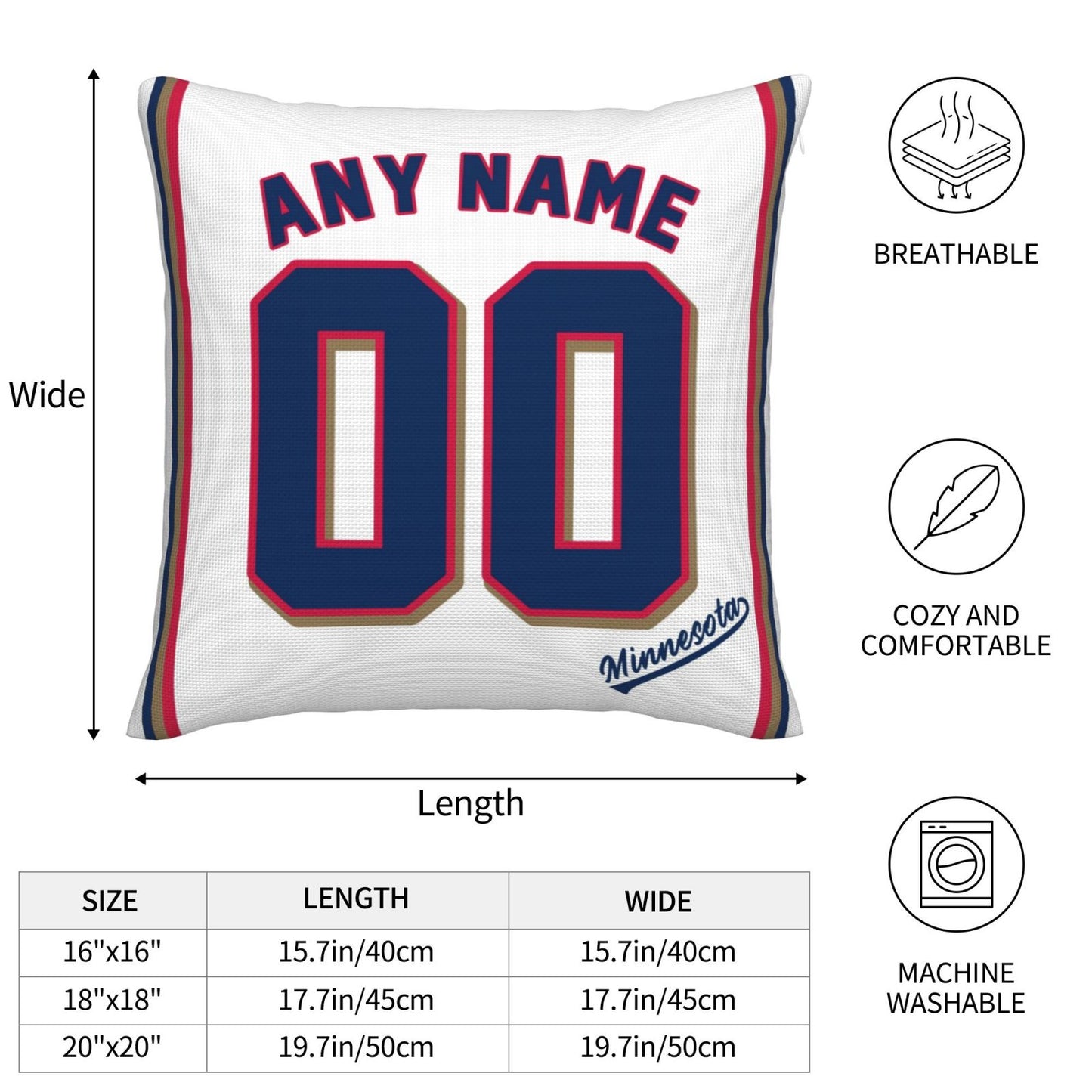 Custom Minnesota Twins Pillow Decorative Throw Pillow Case - Print Personalized Football Team Fans Name & Number Birthday Gift Football Pillows