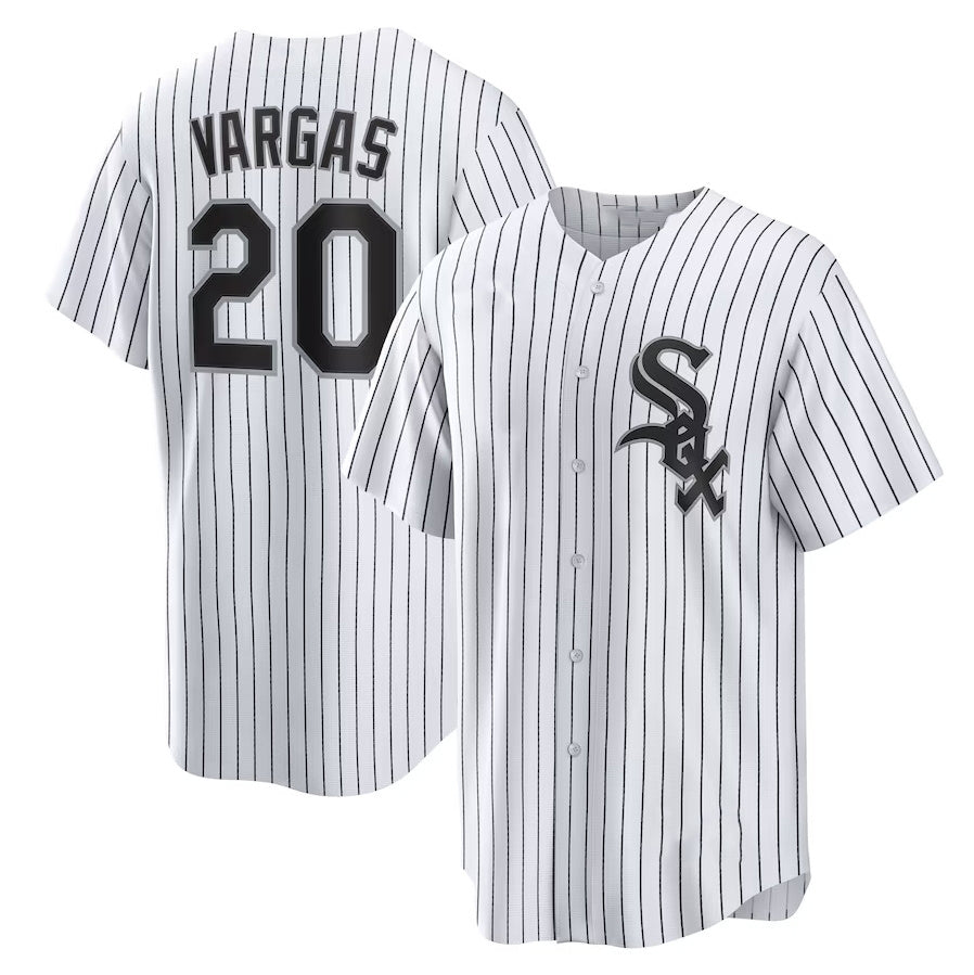 Chicago White Sox #20 Miguel Vargas Home Replica Jersey - White Stitched Baseball Jersey