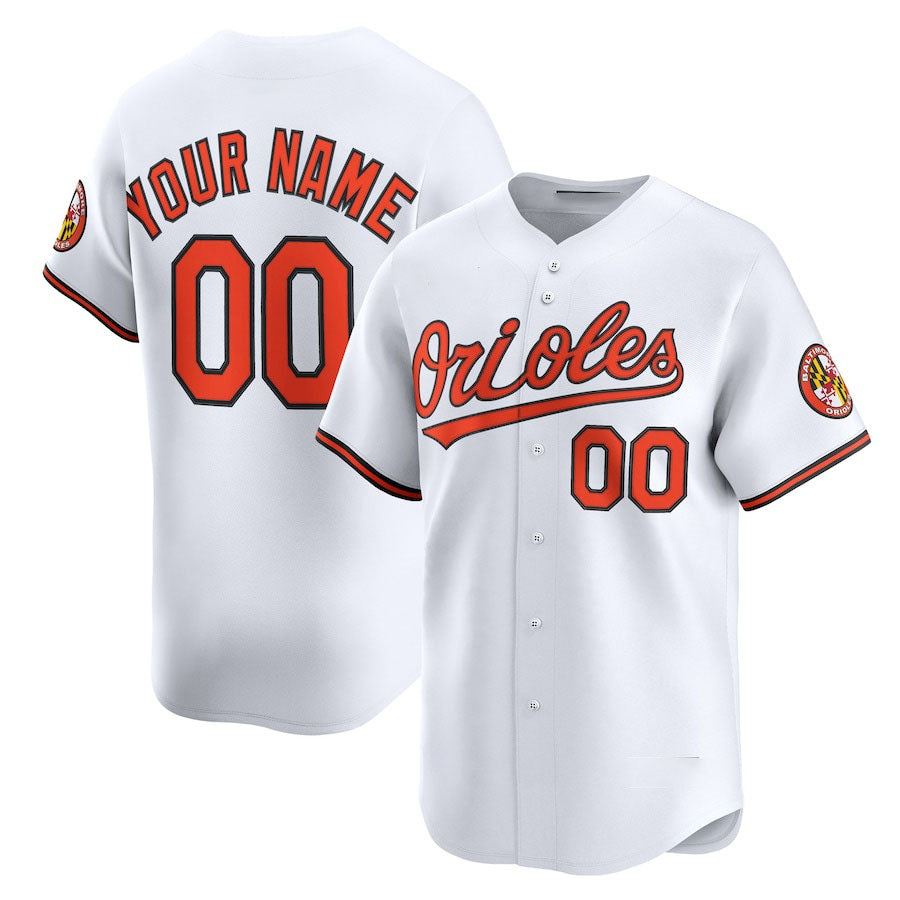 Custom Baltimore Orioles Home Limited Jersey – White Stitched Baseball Jersey