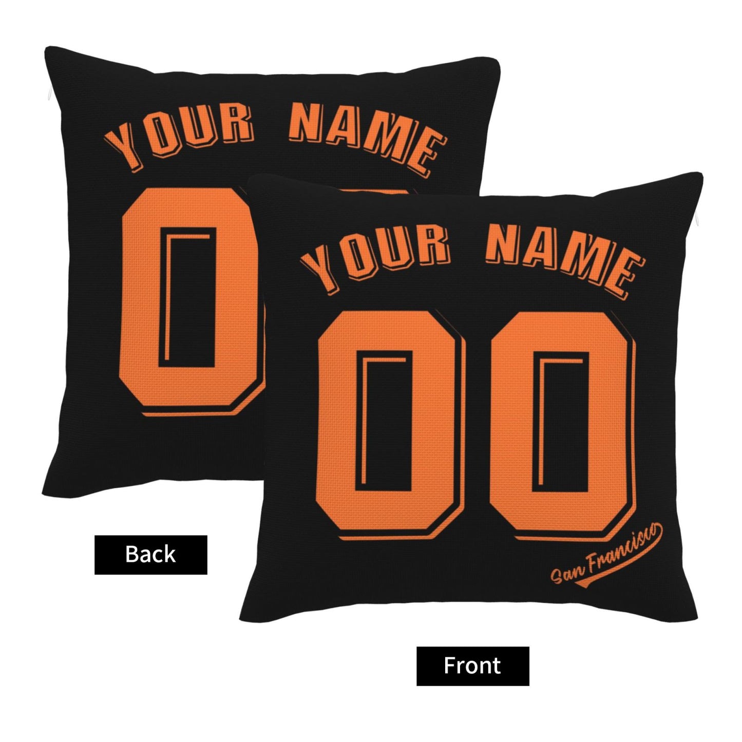 Custom San Francisco Giants Pillow Decorative Throw Pillow Case - Print Personalized Football Team Fans Name & Number Birthday Gift Football Pillows