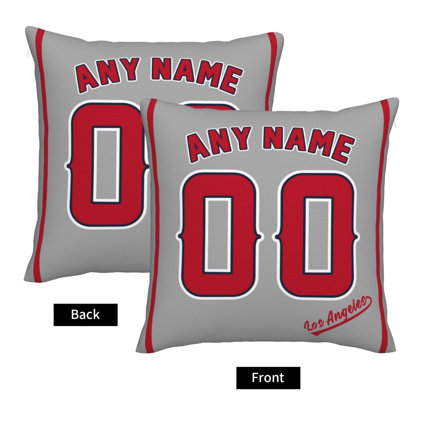 Custom Los Angeles Angels Pillow Decorative Throw Pillow Case - Print Personalized Football Team Fans Name & Number Birthday Gift Football Pillows