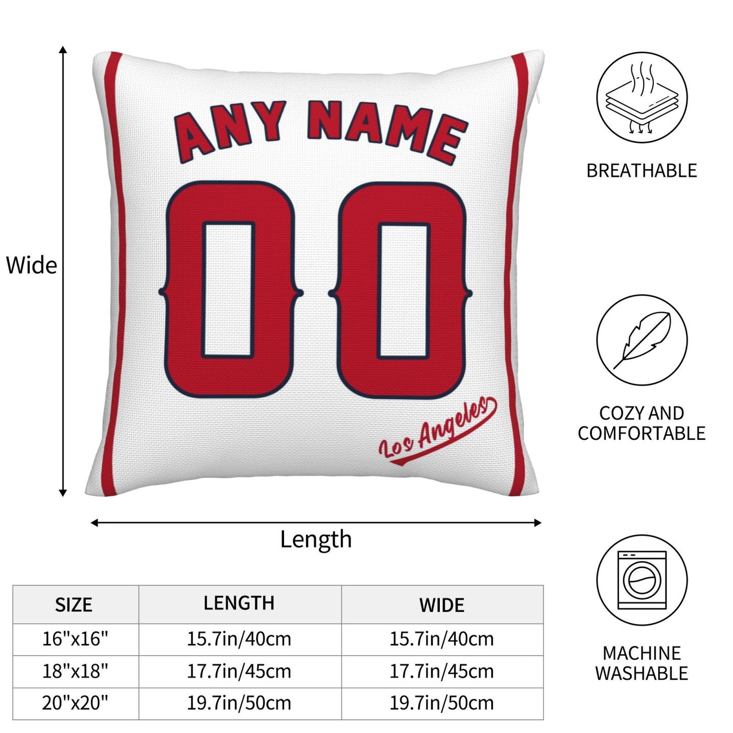 Custom Los Angeles Angels Pillow Decorative Throw Pillow Case - Print Personalized Football Team Fans Name & Number Birthday Gift Football Pillows