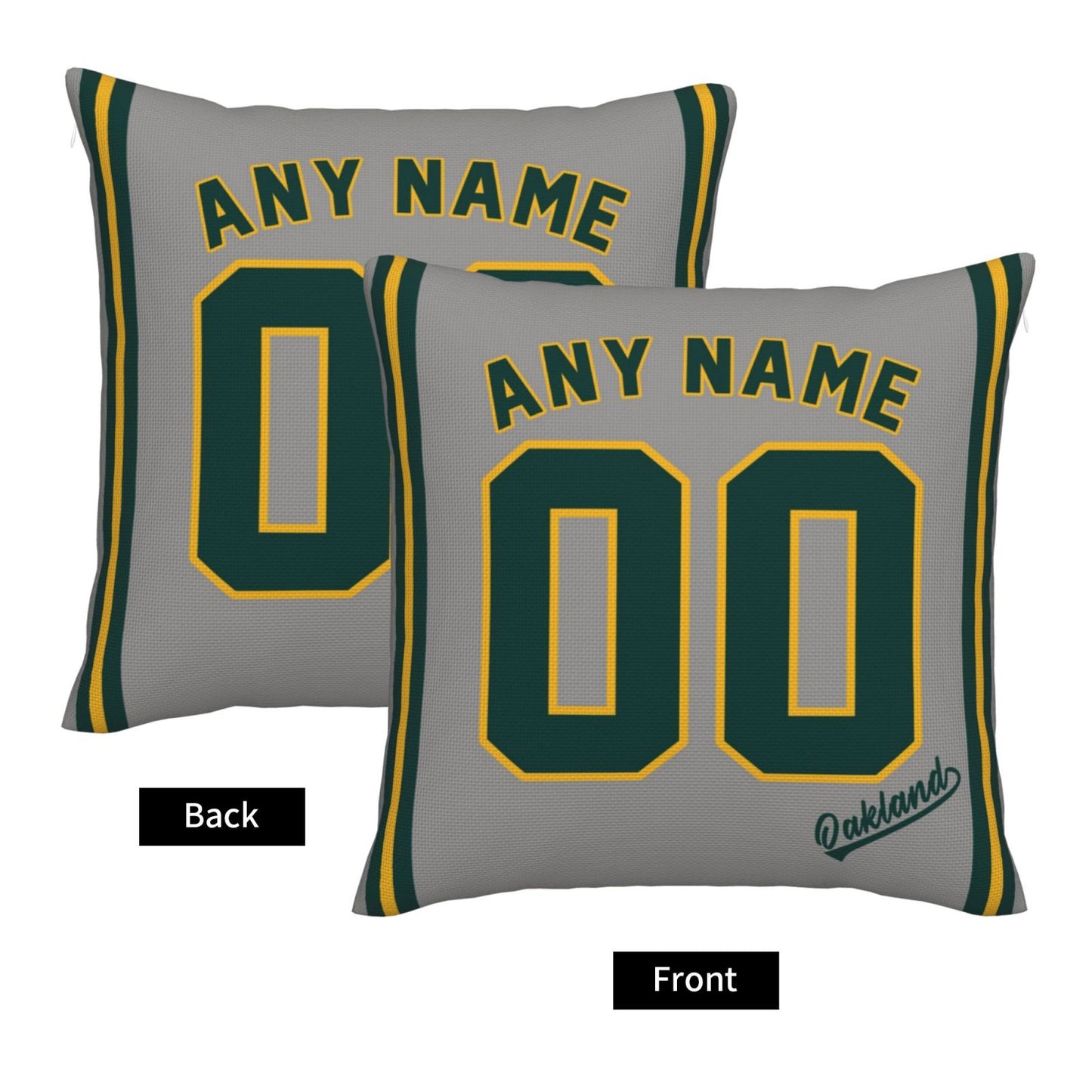Custom Oakland Athletics Pillow Decorative Throw Pillow Case - Print Personalized Football Team Fans Name & Number Birthday Gift Football Pillows