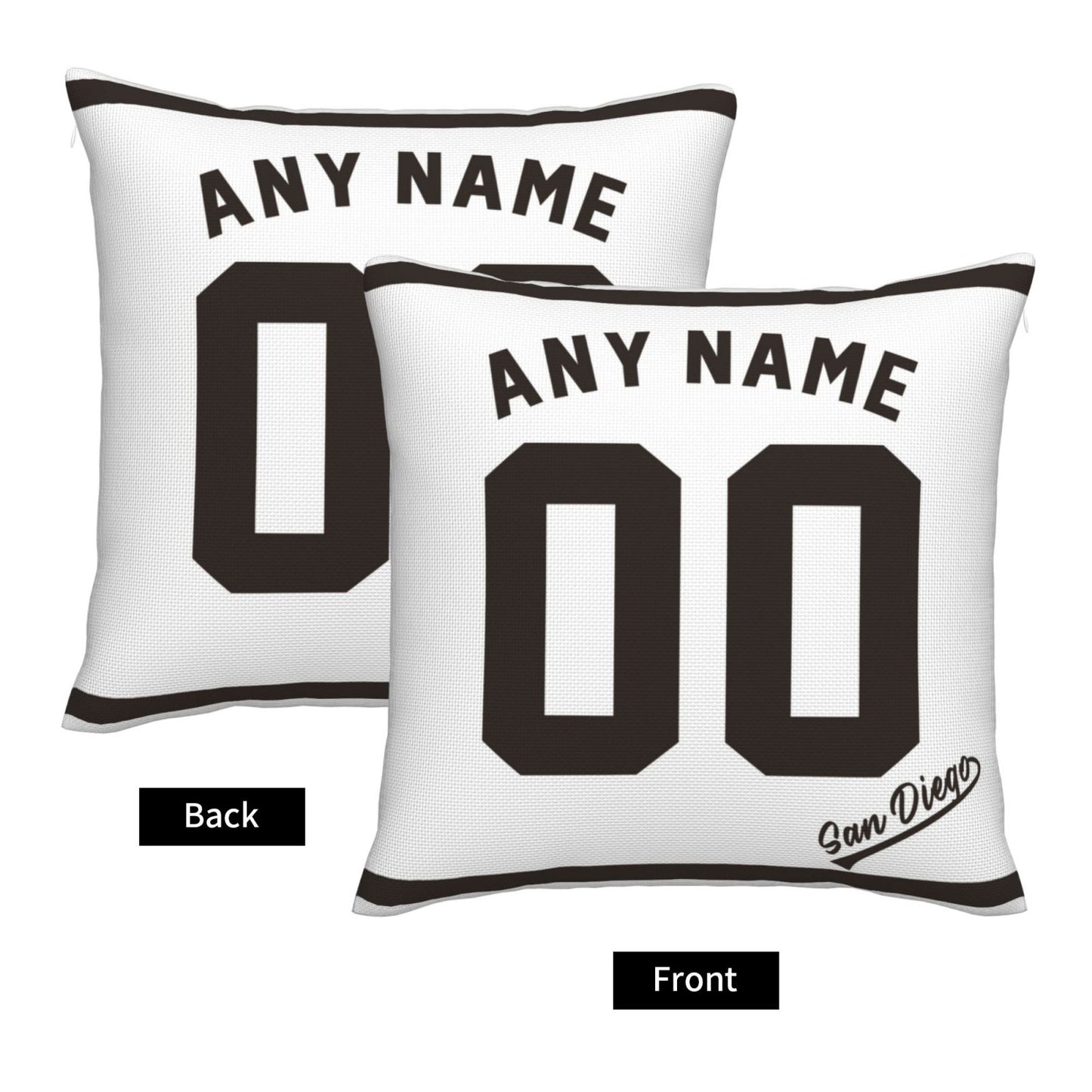 Custom San Diego Padres Pillow Decorative Throw Pillow Case - Print Personalized Football Team Fans Name & Number Birthday Gift Football Pillows