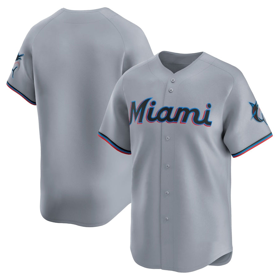 Miami Marlins Road Limited Jersey – Gray Stitched Baseball Jersey