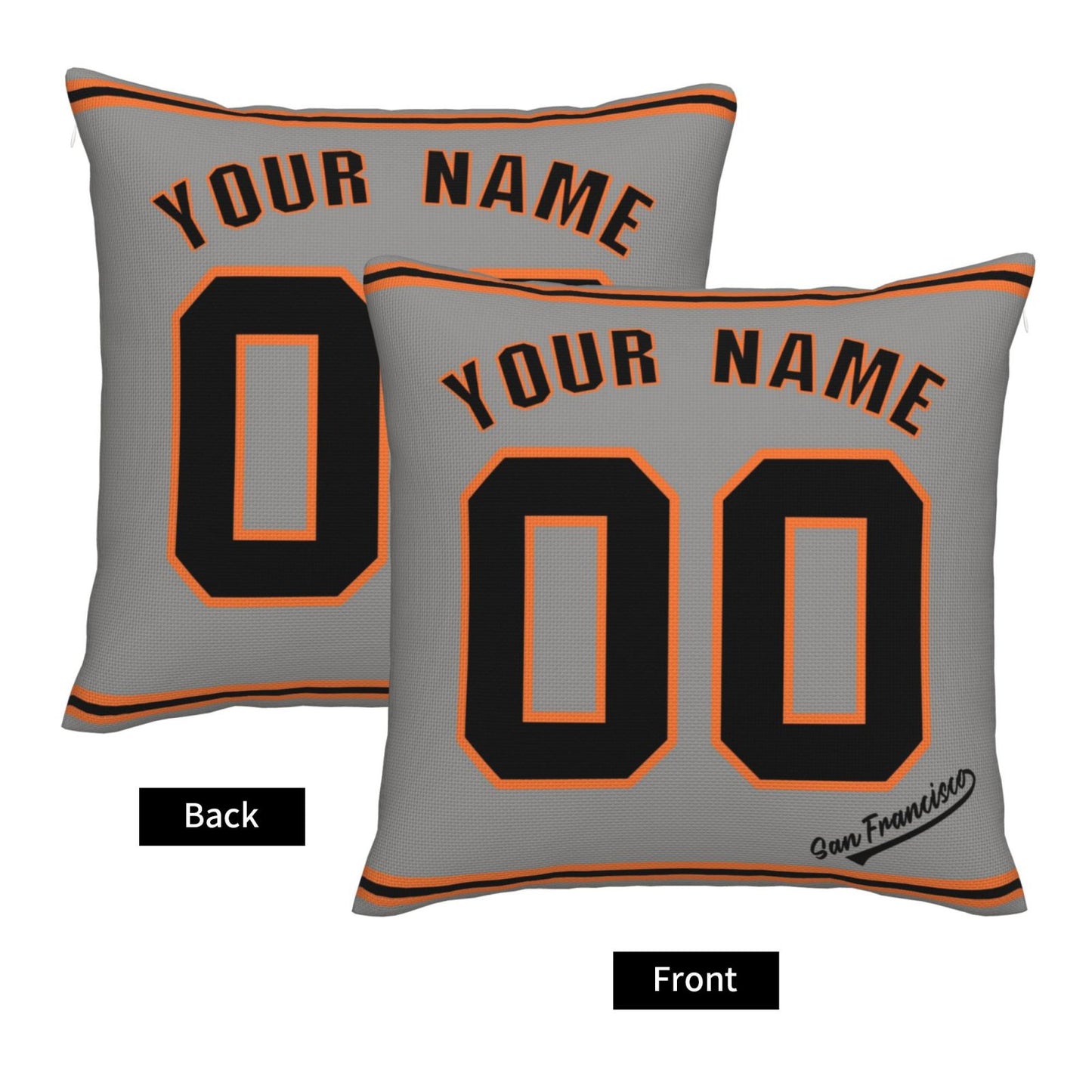 Custom San Francisco Giants Pillow Decorative Throw Pillow Case - Print Personalized Football Team Fans Name & Number Birthday Gift Football Pillows