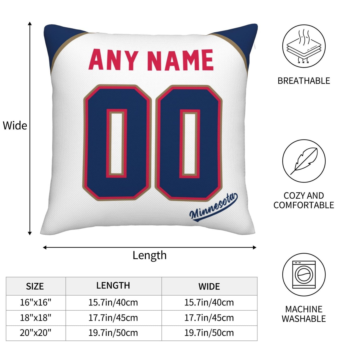 Custom Minnesota Twins Pillow Decorative Throw Pillow Case - Print Personalized Football Team Fans Name & Number Birthday Gift Football Pillows