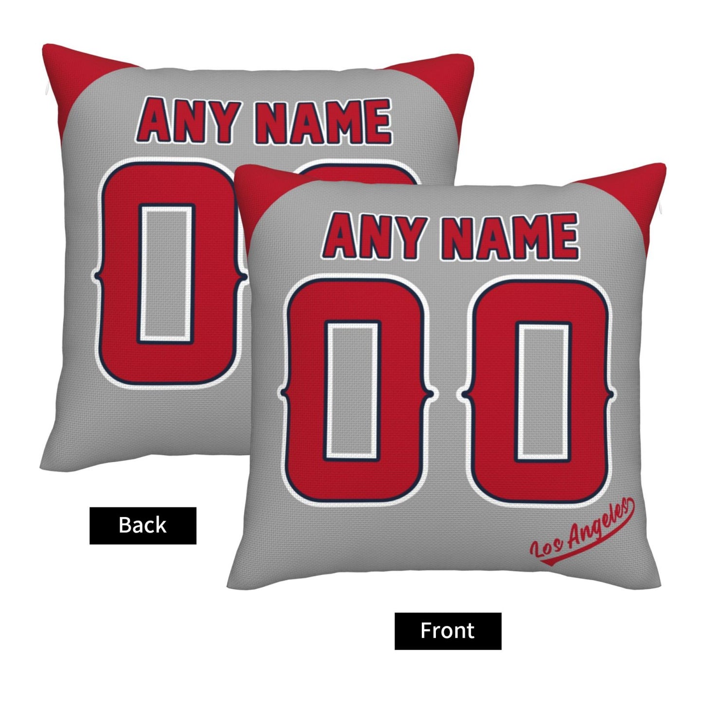 Custom Los Angeles Angels Pillow Decorative Throw Pillow Case - Print Personalized Football Team Fans Name & Number Birthday Gift Football Pillows