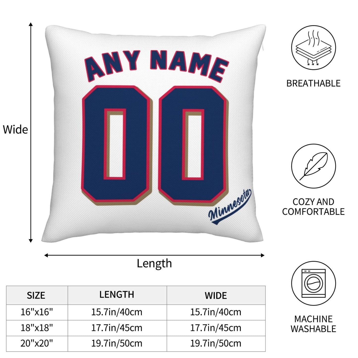 Custom Minnesota Twins Pillow Decorative Throw Pillow Case - Print Personalized Football Team Fans Name & Number Birthday Gift Football Pillows