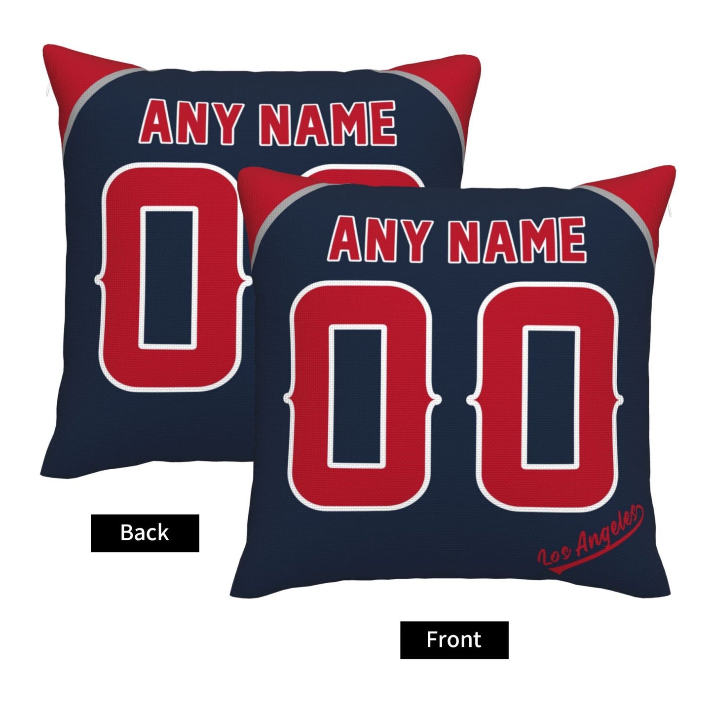 Custom Los Angeles Angels Pillow Decorative Throw Pillow Case - Print Personalized Football Team Fans Name & Number Birthday Gift Football Pillows