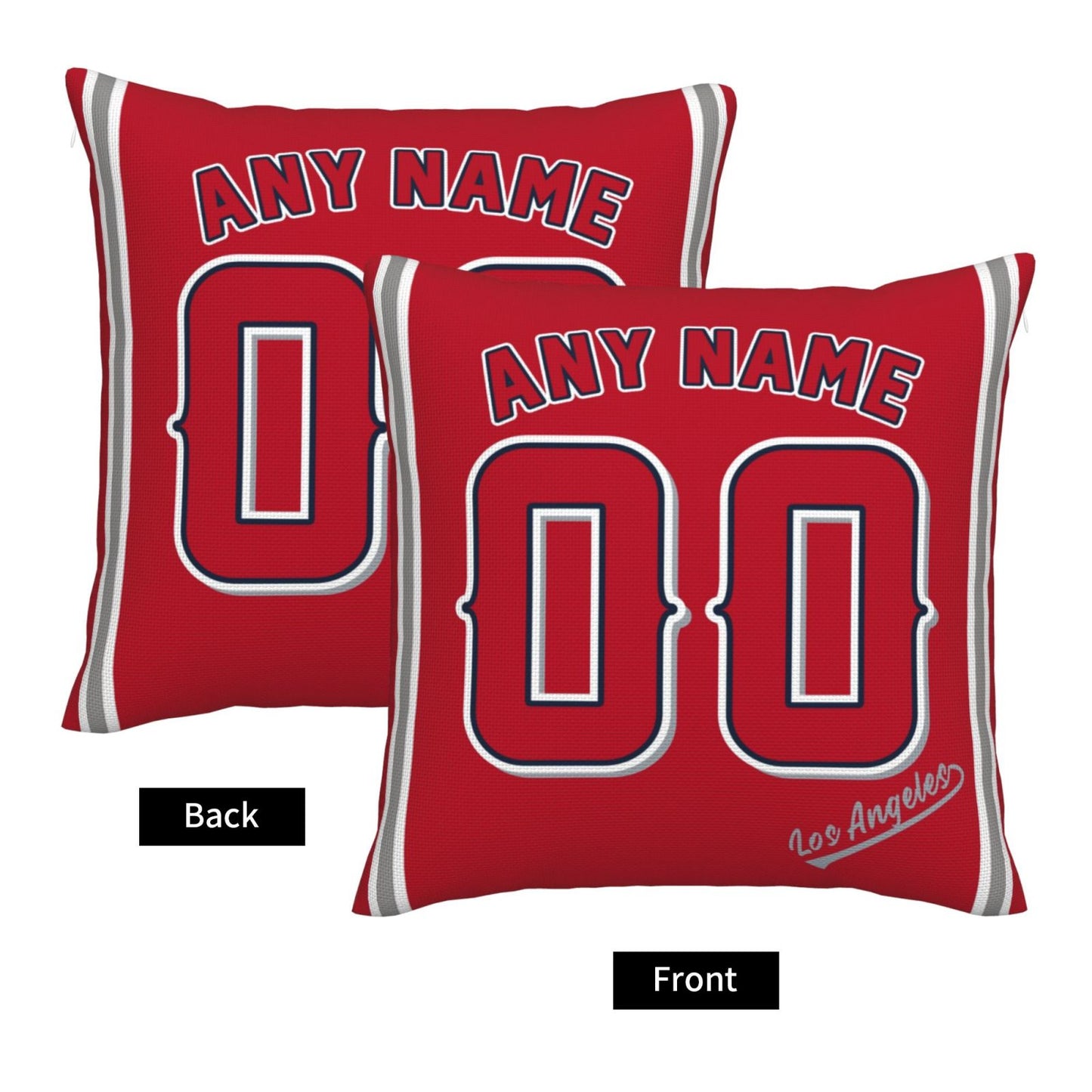 Custom Los Angeles Angels Pillow Decorative Throw Pillow Case - Print Personalized Football Team Fans Name & Number Birthday Gift Football Pillows