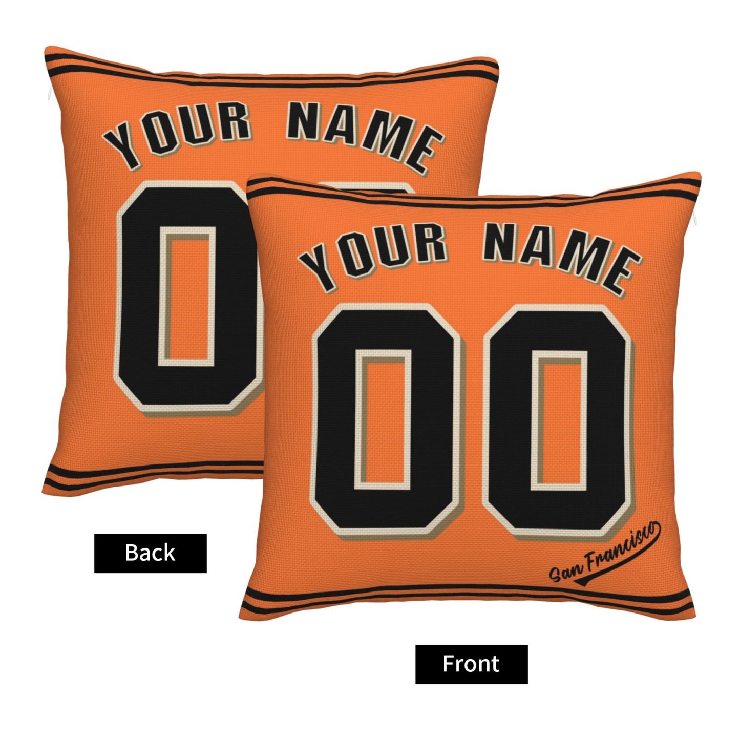 Custom San Francisco Giants Pillow Decorative Throw Pillow Case - Print Personalized Football Team Fans Name & Number Birthday Gift Football Pillows