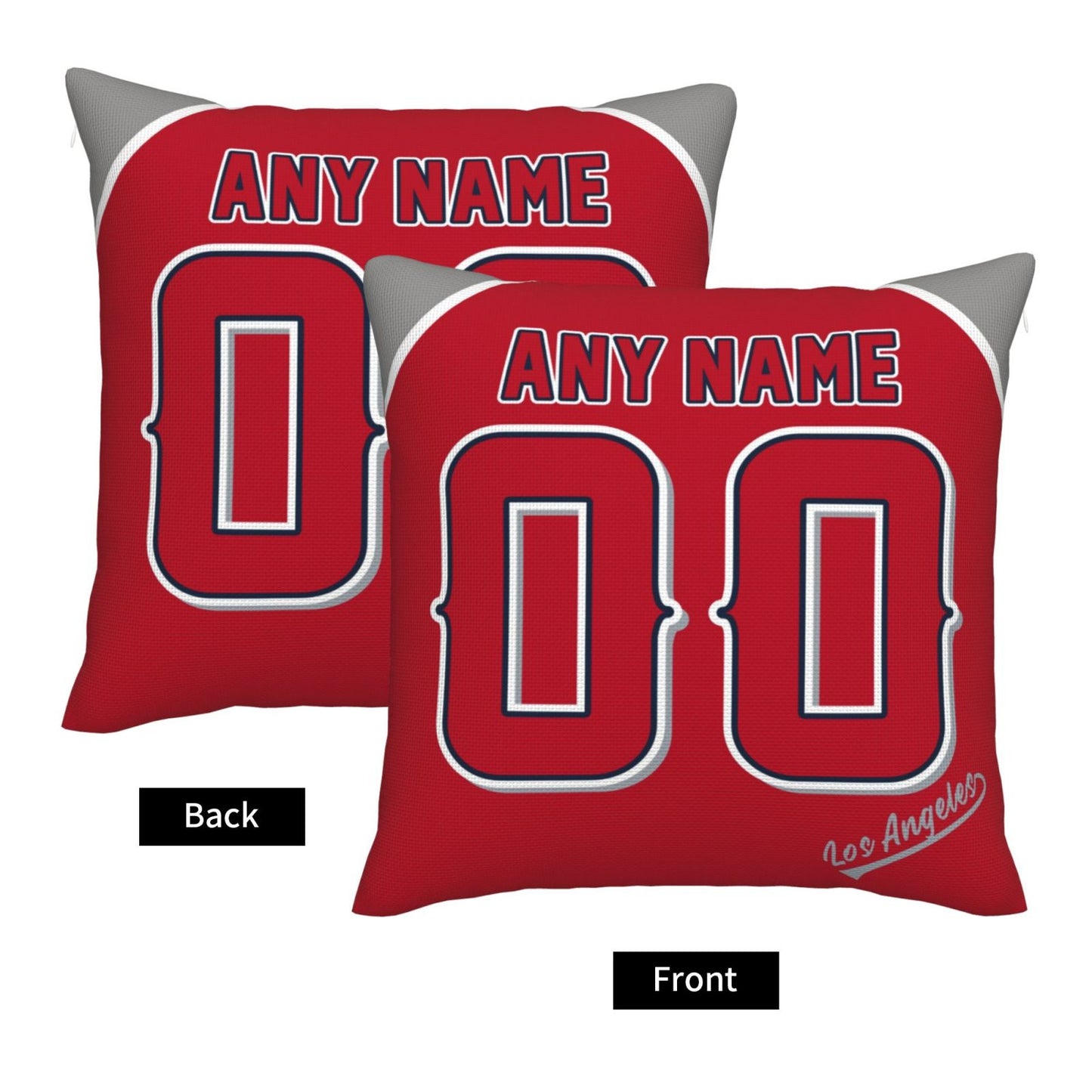 Custom Los Angeles Angels Pillow Decorative Throw Pillow Case - Print Personalized Football Team Fans Name & Number Birthday Gift Football Pillows