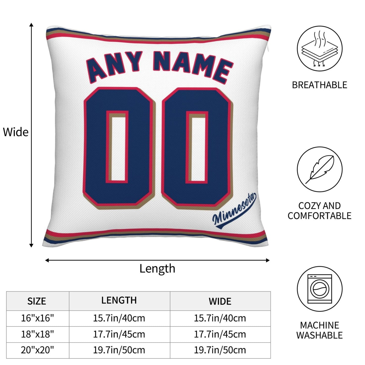 Custom Minnesota Twins Pillow Decorative Throw Pillow Case - Print Personalized Football Team Fans Name & Number Birthday Gift Football Pillows