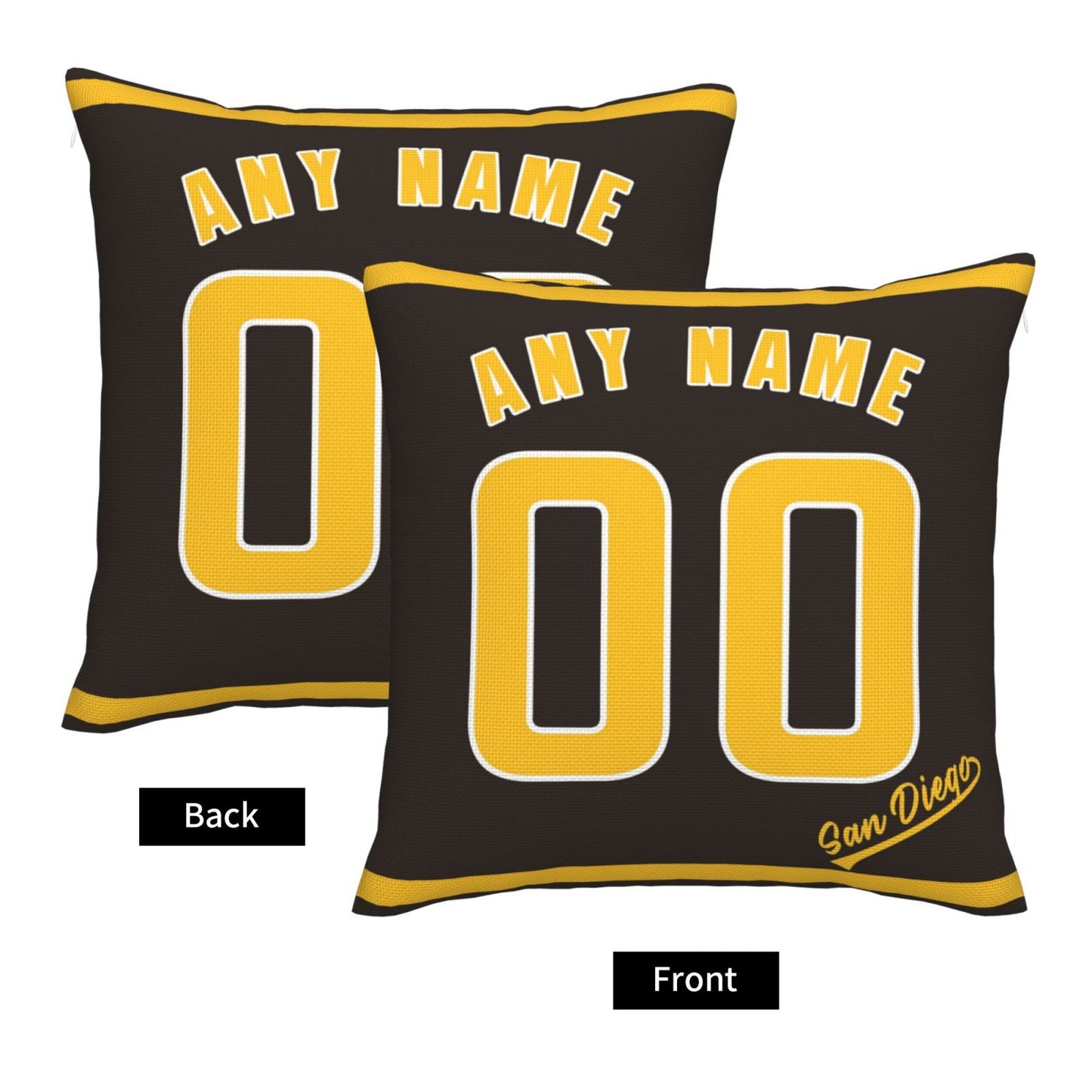 Custom San Diego Padres Pillow Decorative Throw Pillow Case - Print Personalized Football Team Fans Name & Number Birthday Gift Football Pillows