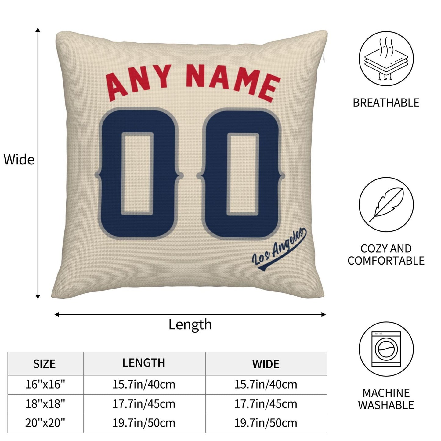 Custom Los Angeles Angels Pillow Decorative Throw Pillow Case - Print Personalized Football Team Fans Name & Number Birthday Gift Football Pillows