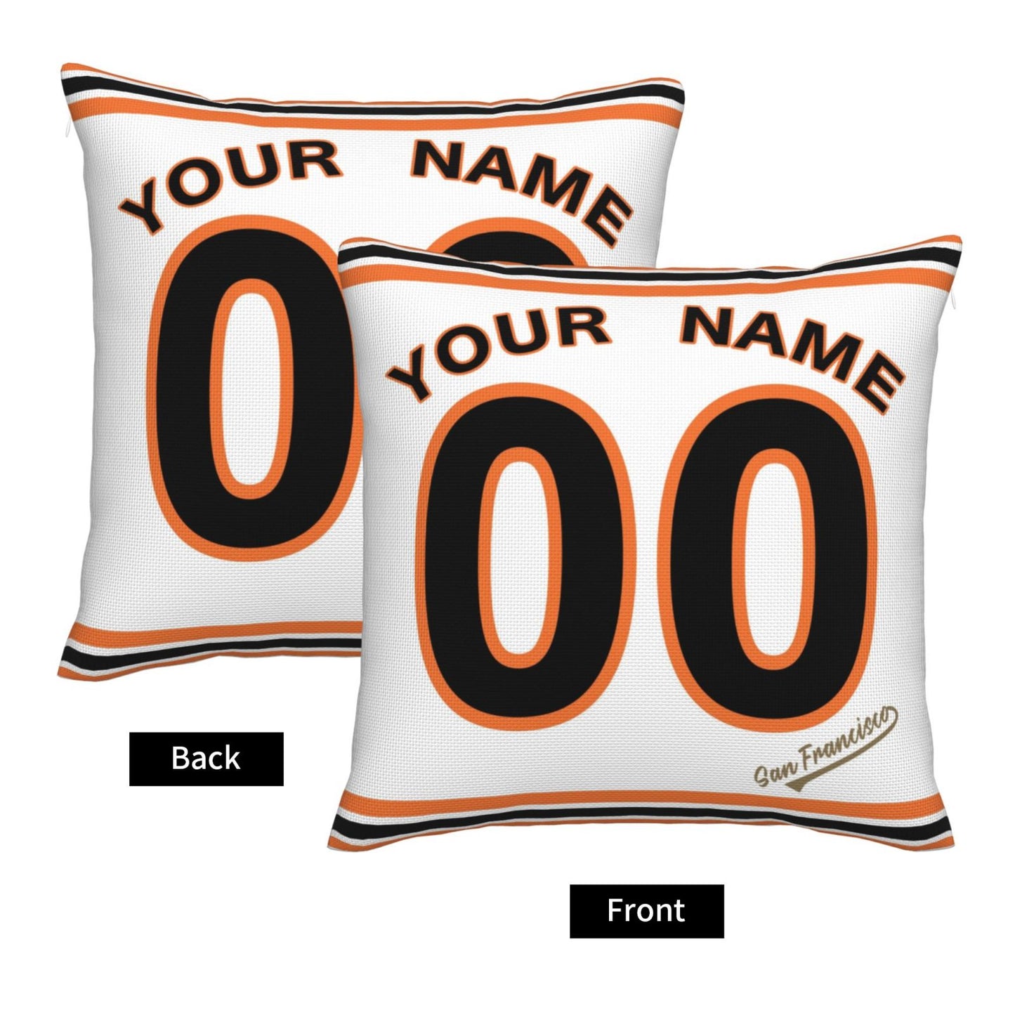 Custom San Francisco Giants Pillow Decorative Throw Pillow Case - Print Personalized Football Team Fans Name & Number Birthday Gift Football Pillows