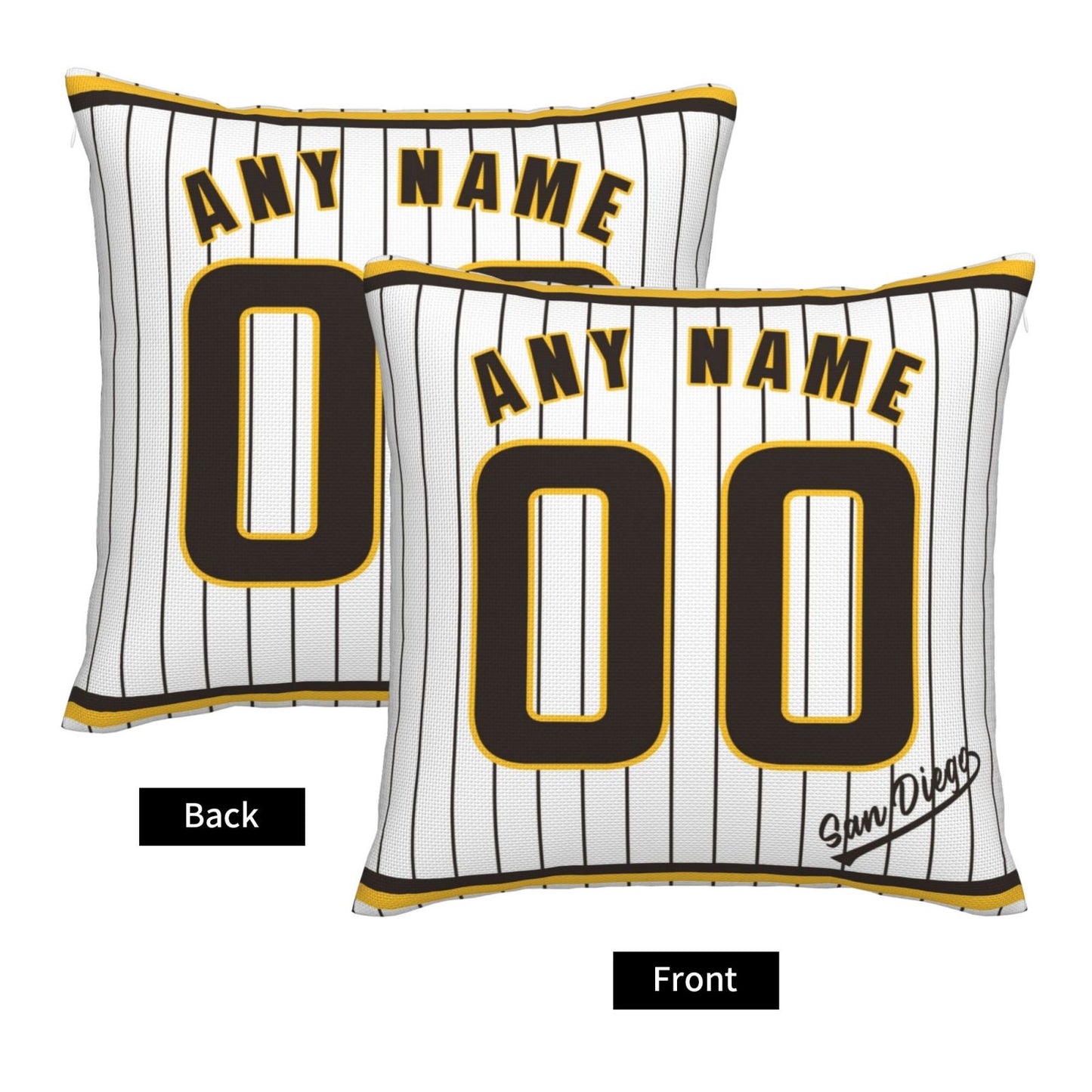Custom San Diego Padres Pillow Decorative Throw Pillow Case - Print Personalized Football Team Fans Name & Number Birthday Gift Football Pillows