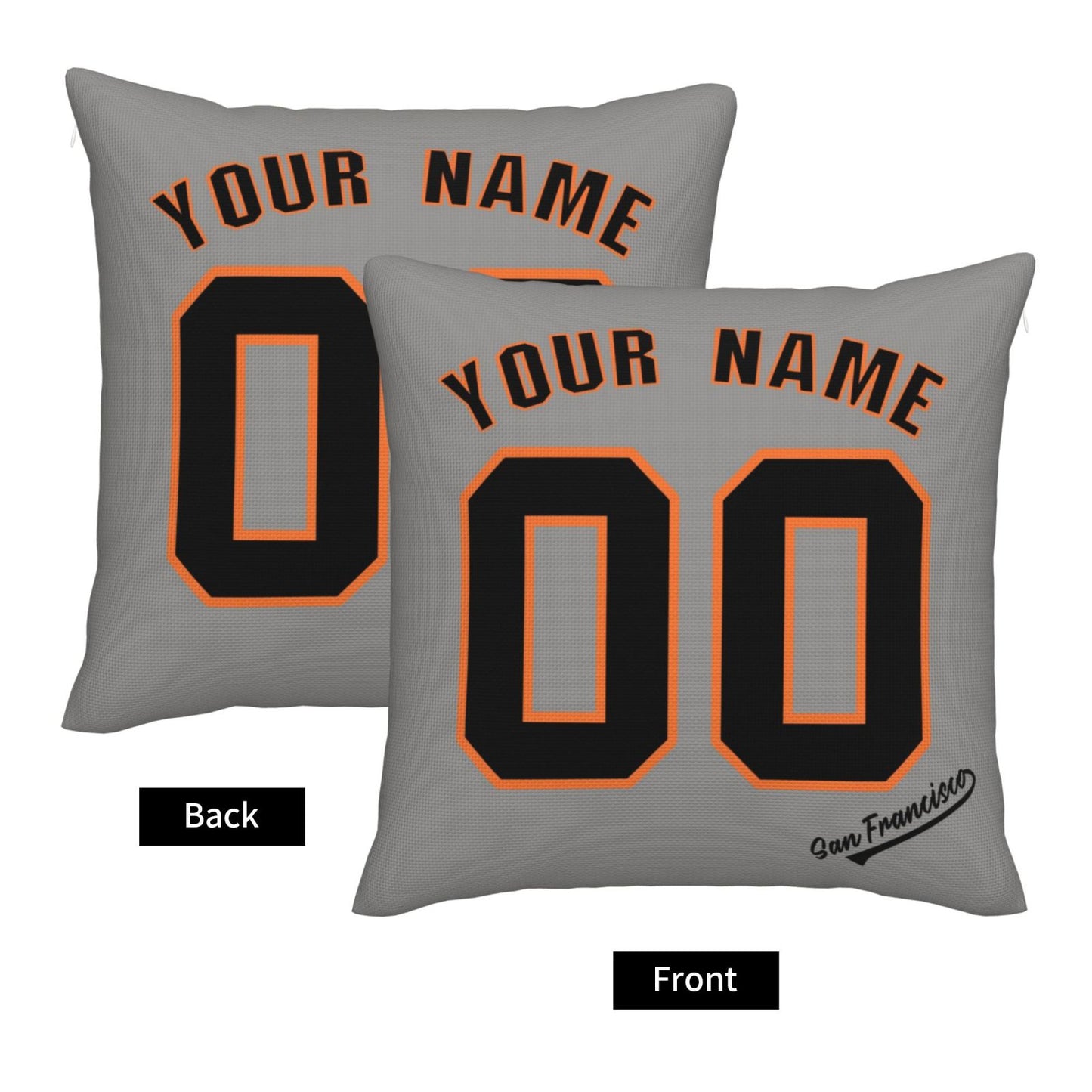 Custom San Francisco Giants Pillow Decorative Throw Pillow Case - Print Personalized Football Team Fans Name & Number Birthday Gift Football Pillows