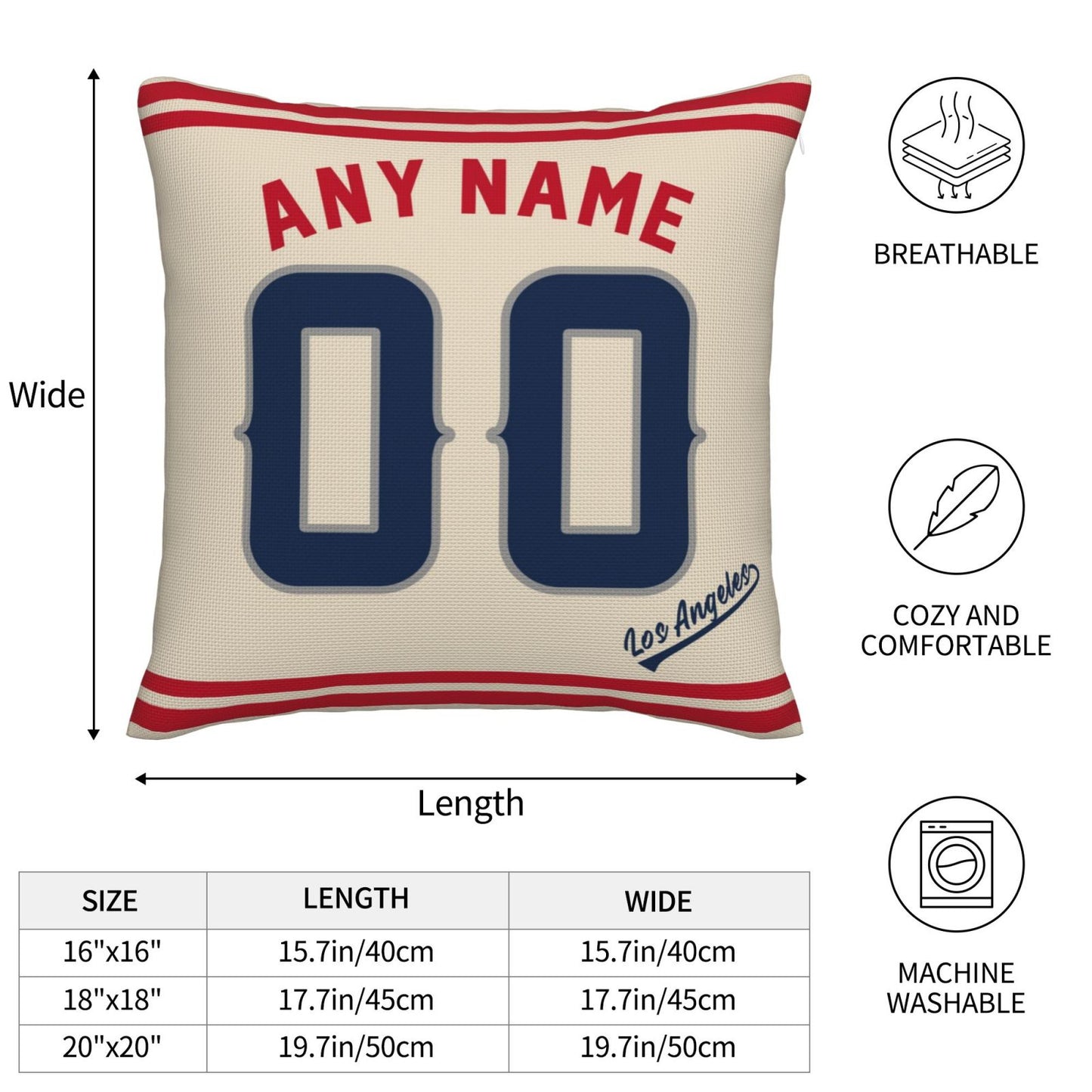 Custom Los Angeles Angels Pillow Decorative Throw Pillow Case - Print Personalized Football Team Fans Name & Number Birthday Gift Football Pillows