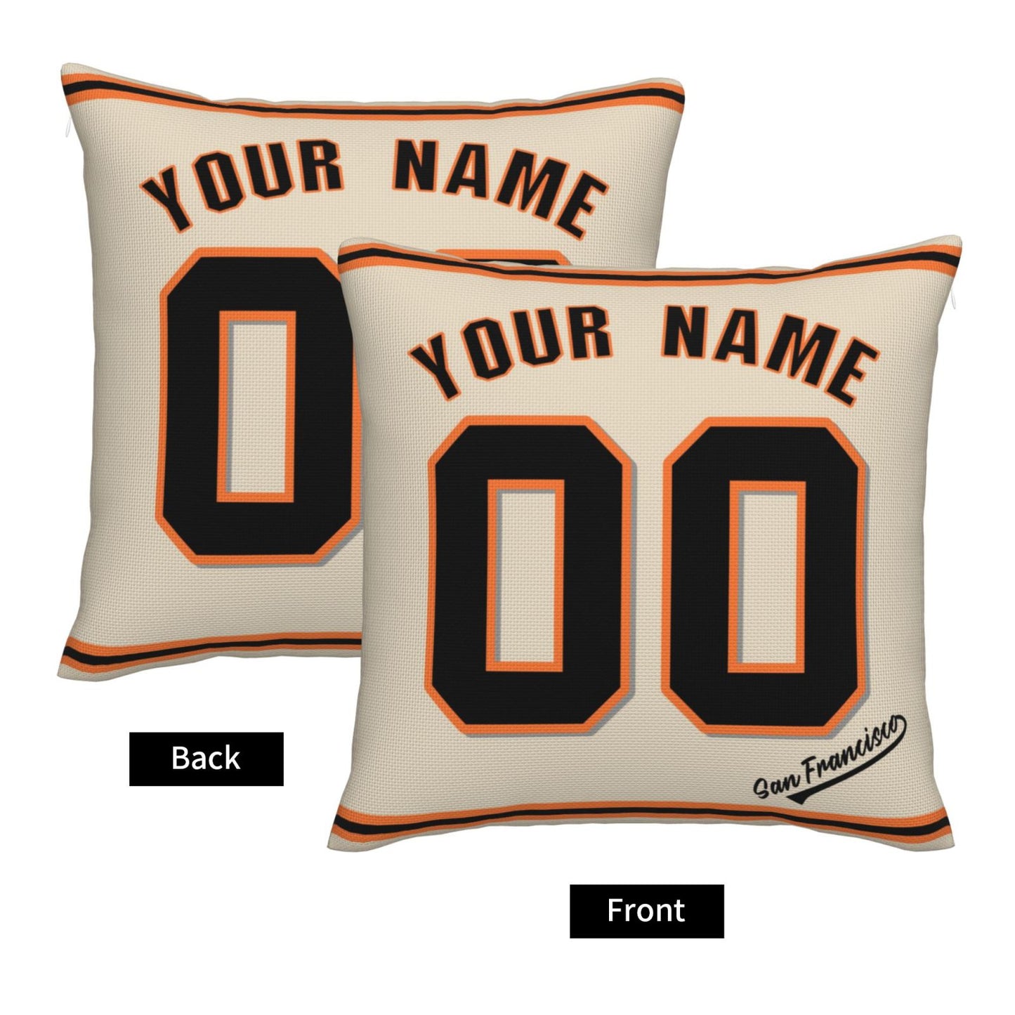 Custom San Francisco Giants Pillow Decorative Throw Pillow Case - Print Personalized Football Team Fans Name & Number Birthday Gift Football Pillows