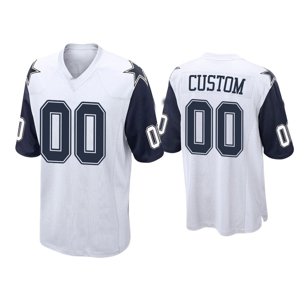 Custom D.Cowboys White Color Rush Game Jersey Stitched Football Jerseys