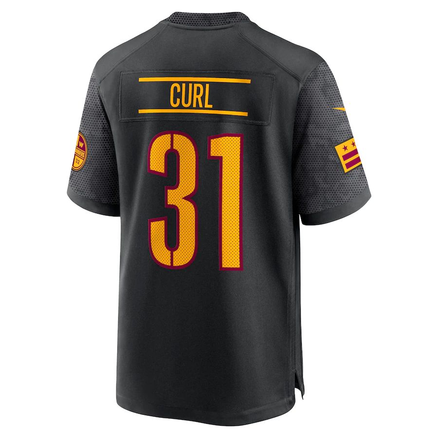 W.Commanders #31 Kamren Curl Black Alternate Game Player Jersey Stitched American Football Jerseys