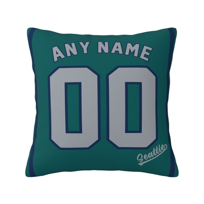 Custom Seattle Mariners Pillow Decorative Throw Pillow Case - Print Personalized Football Team Fans Name & Number Birthday Gift Football Pillows