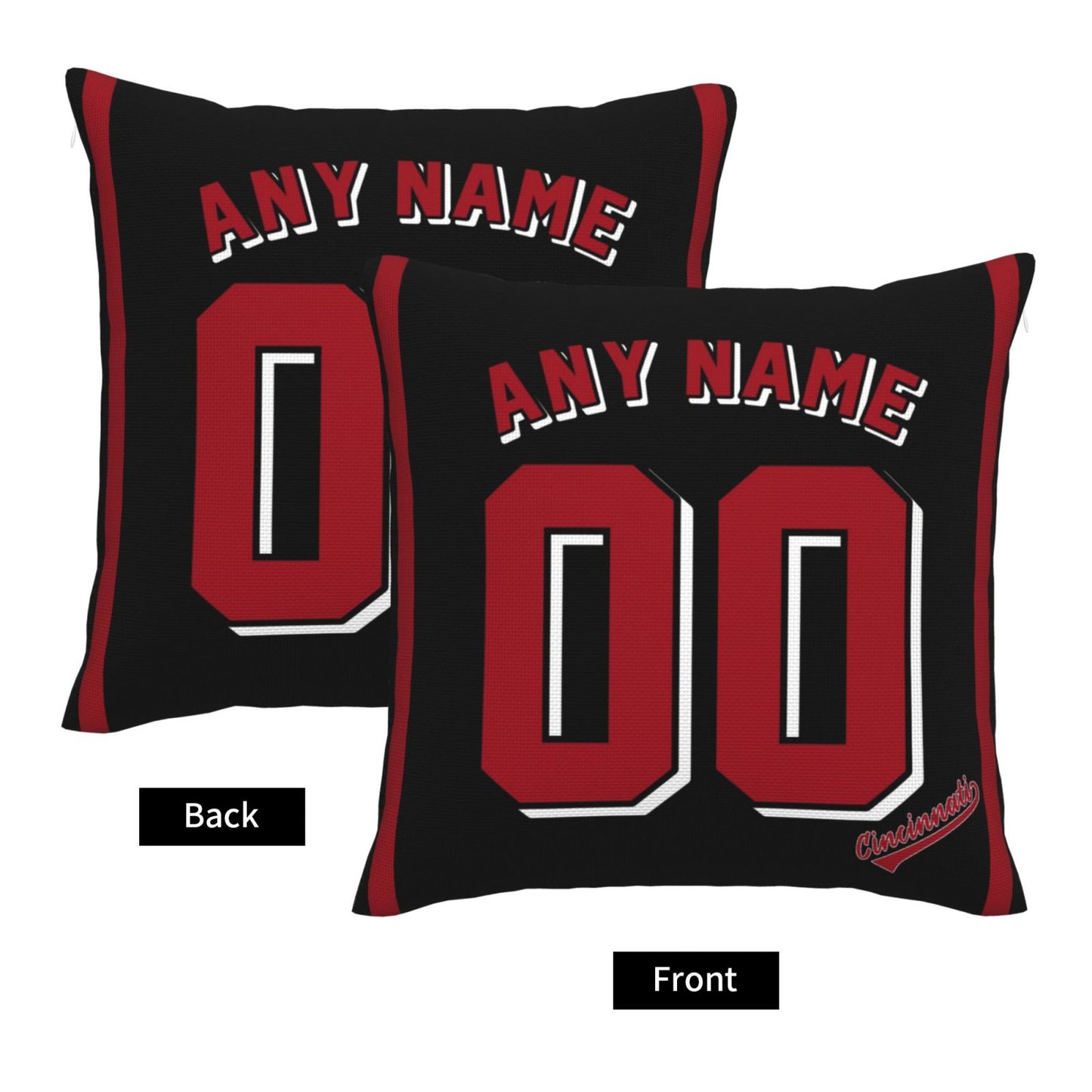 Custom Cincinnati Reds Pillow Decorative Throw Pillow Case - Print Personalized Football Team Fans Name & Number Birthday Gift Football Pillows