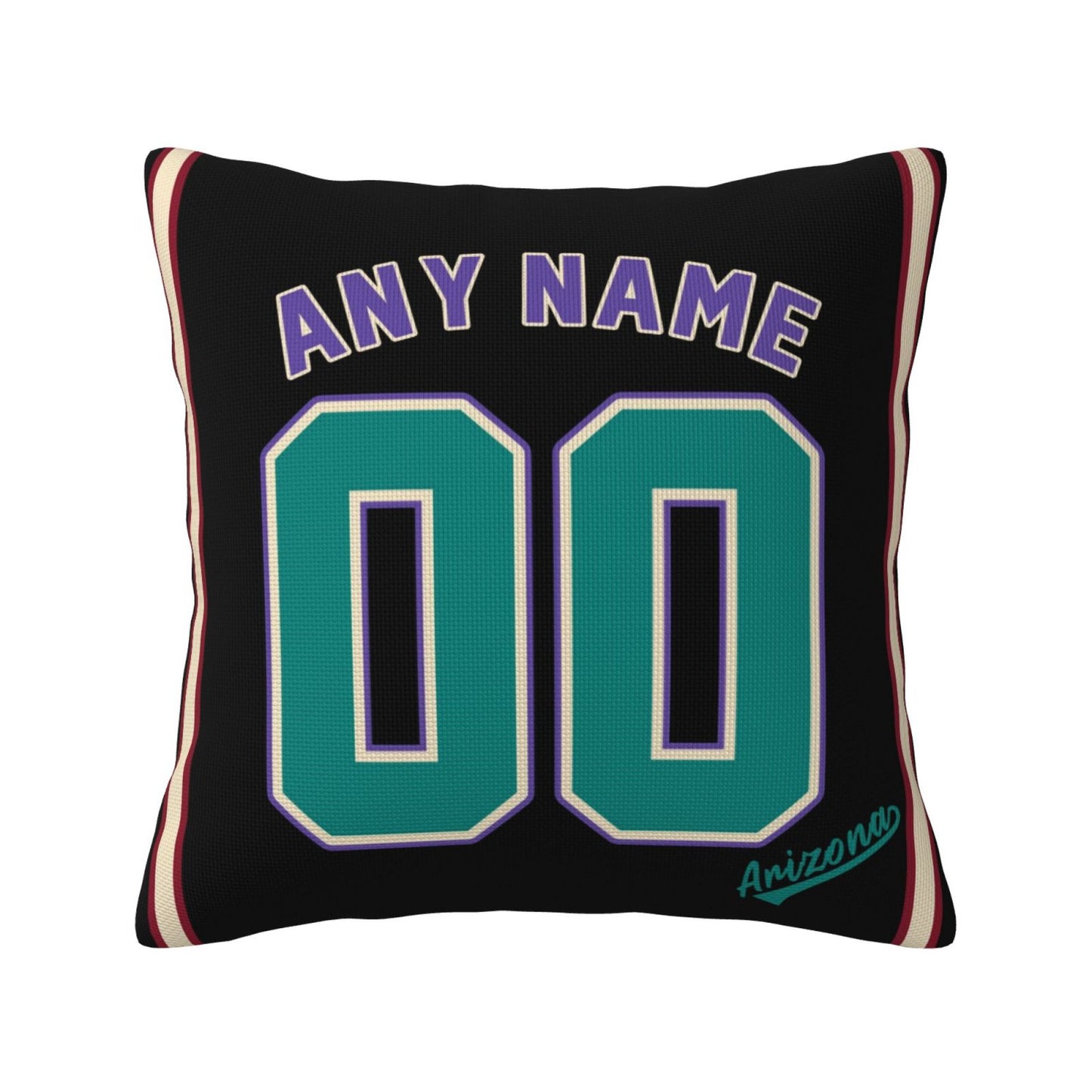 Custom A.Diamondbacks Black Green Pillow Decorative Throw Pillow Case - Print Personalized Football Team Fans Name & Number Birthday Gift Football Pillows