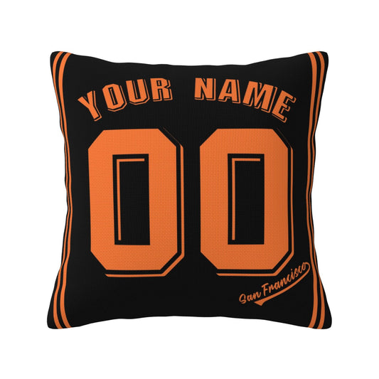 Custom San Francisco Giants Pillow Decorative Throw Pillow Case - Print Personalized Football Team Fans Name & Number Birthday Gift Football Pillows