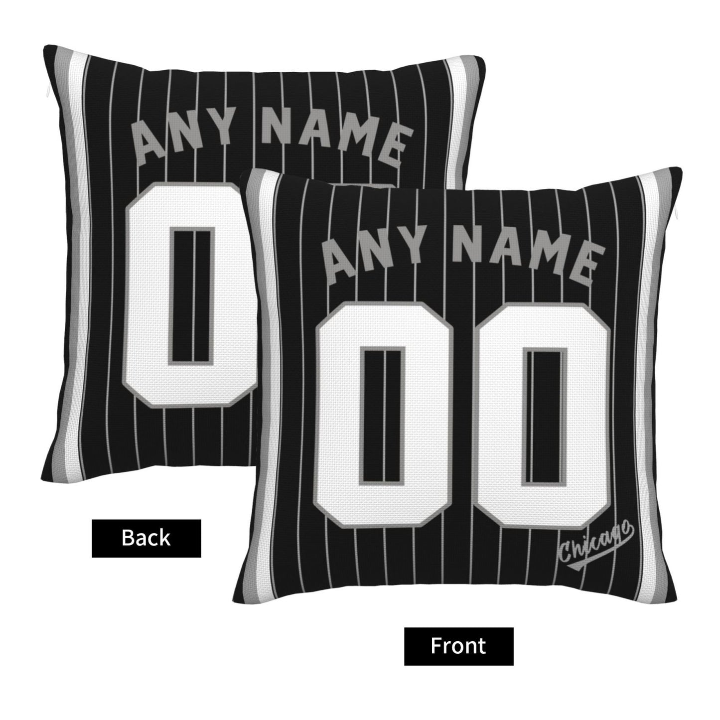 Custom Chicago White Sox Pillow Decorative Throw Pillow Case - Print Personalized Football Team Fans Name & Number Birthday Gift Football Pillows