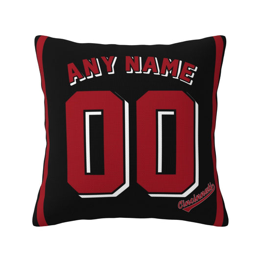 Custom Cincinnati Reds Pillow Decorative Throw Pillow Case - Print Personalized Football Team Fans Name & Number Birthday Gift Football Pillows