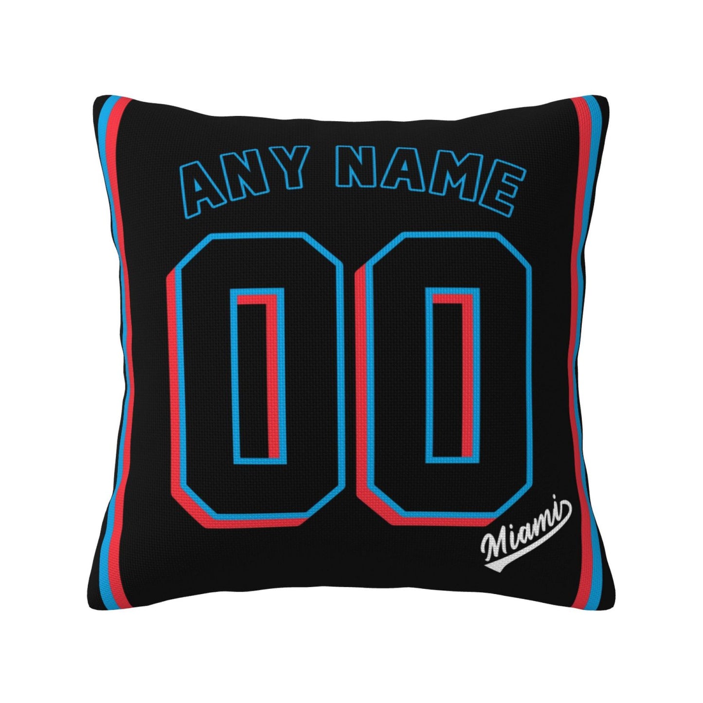 Custom Miami Marlins Pillow Decorative Throw Pillow Case - Print Personalized Football Team Fans Name & Number Birthday Gift Football Pillows