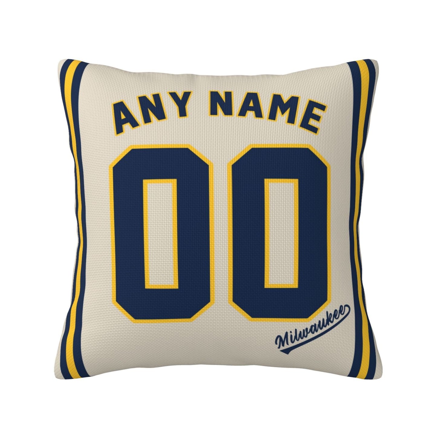 Custom Milwaukee Brewers Pillow Decorative Throw Pillow Case - Print Personalized Football Team Fans Name & Number Birthday Gift Football Pillows